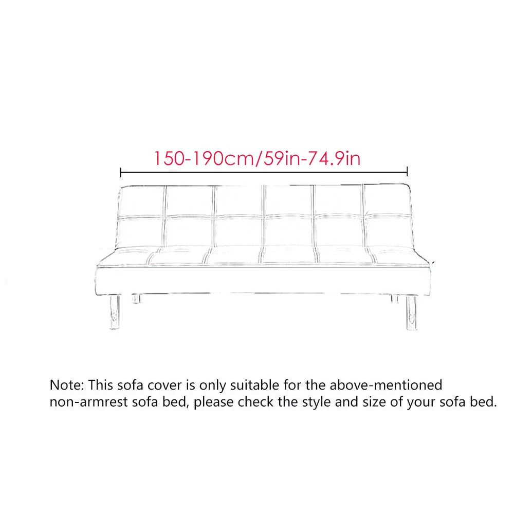 Turetrip 1 шт. однотонный чехол для дивана кровати Futon Slipcover полностью складной