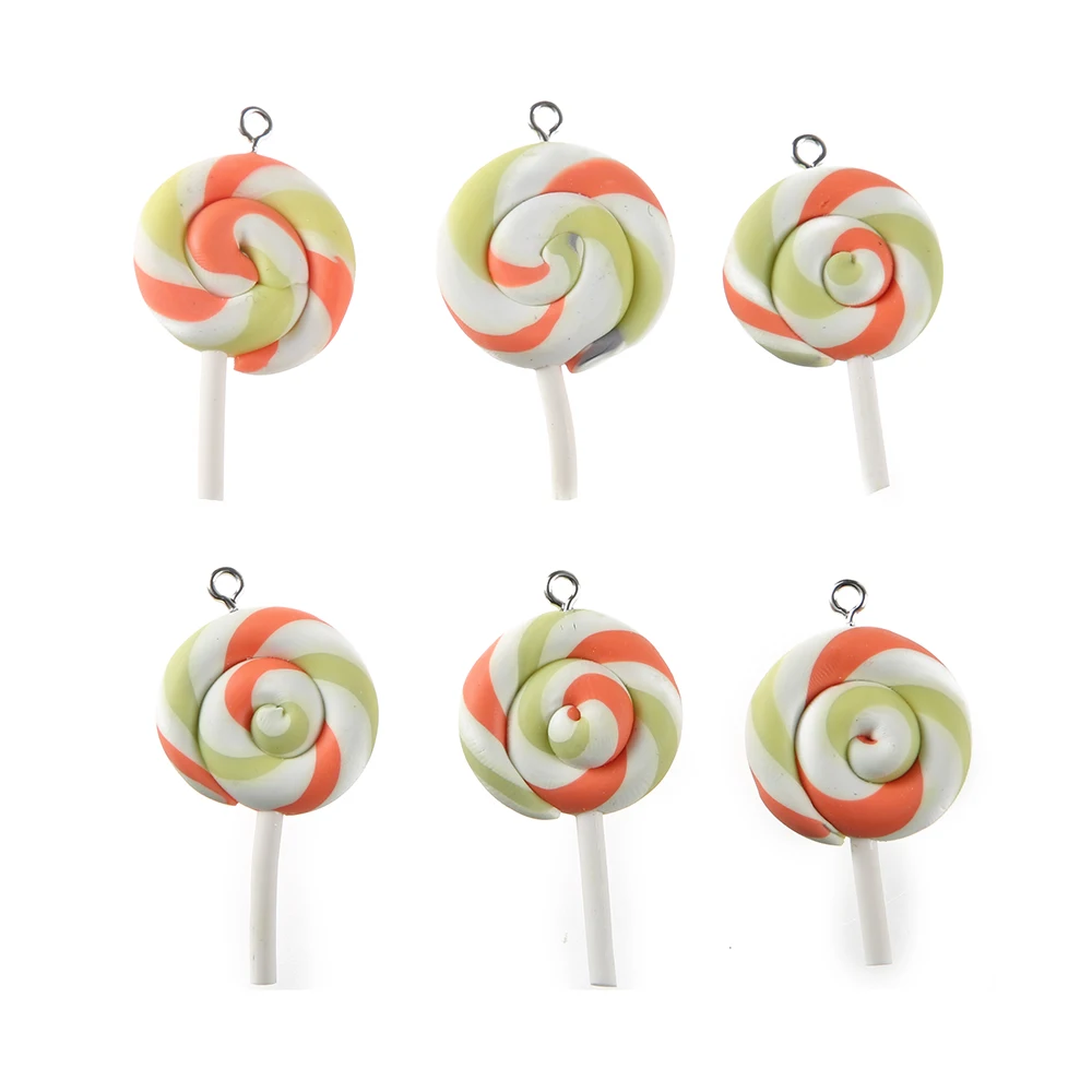 10 шт. Подвески ручной работы из полимерной глины в виде леденцов серьги