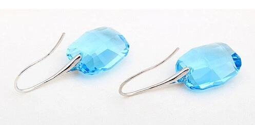 free shipping!2014 NEW top quality vogue crystal Geometry Earring women costume jewelry Aquamarine colour E5317-1 | Украшения и