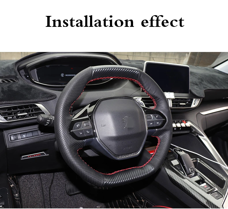 Для peugeot 5008 3008 мягкая кожаная оплетка DIY PU прошитая вручную крышка рулевого колеса внутренние аксессуары модифицированные