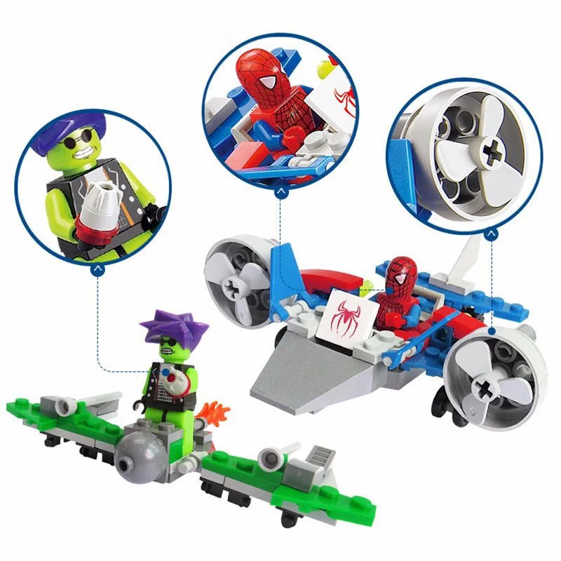 Новый самолет вертолет Супер Герои Халк Человек-паук против Зеленый Гоблин