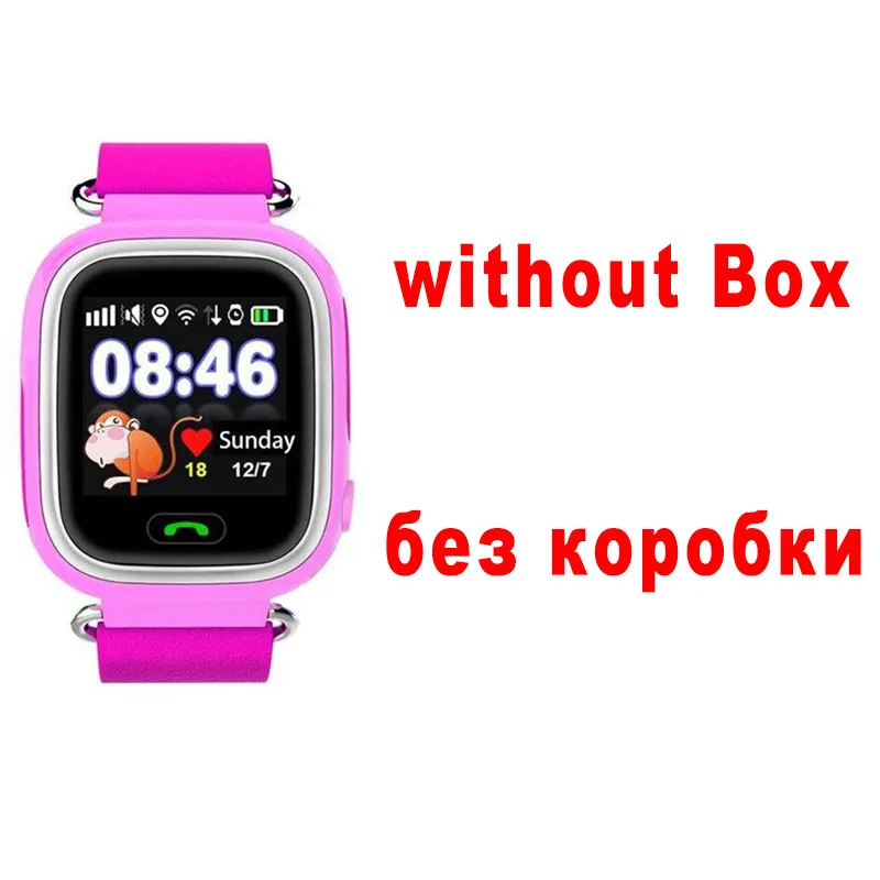 Pink without Box Q90 gps телефон позиционирования Детские часы с Wi-Fi SOS смарт детские часы анти потеря монитор трекер PK Q80 Q50 Q60 - Цвет: Pink without Box