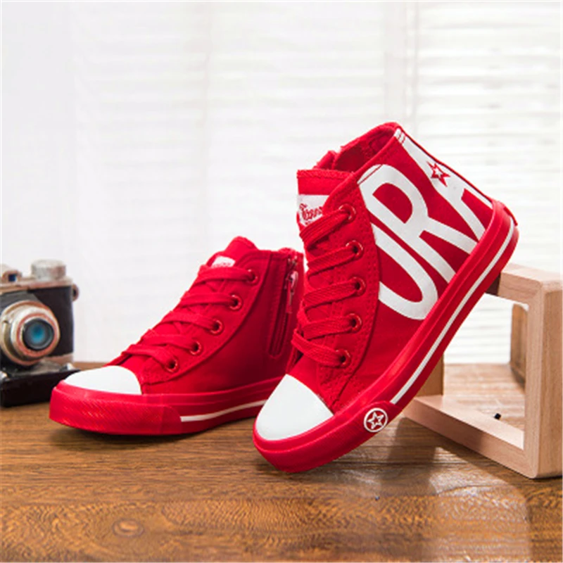 New Kids Shoes For Girl Baby Sneakers 2019Spring Fashion High Toe Canvas Toddler Boy Shoes Children Classical Girls Canvas Shoes