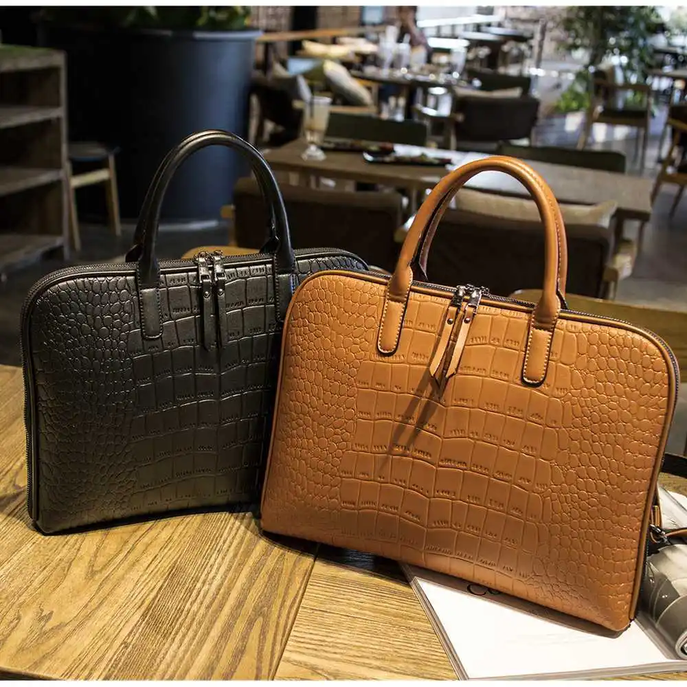 New Girls Shoulder Office Laptop Bags For Women Leather Business Briefcase Woman Laptop Handbag 13" 14" 15 Inch For Macbook Air