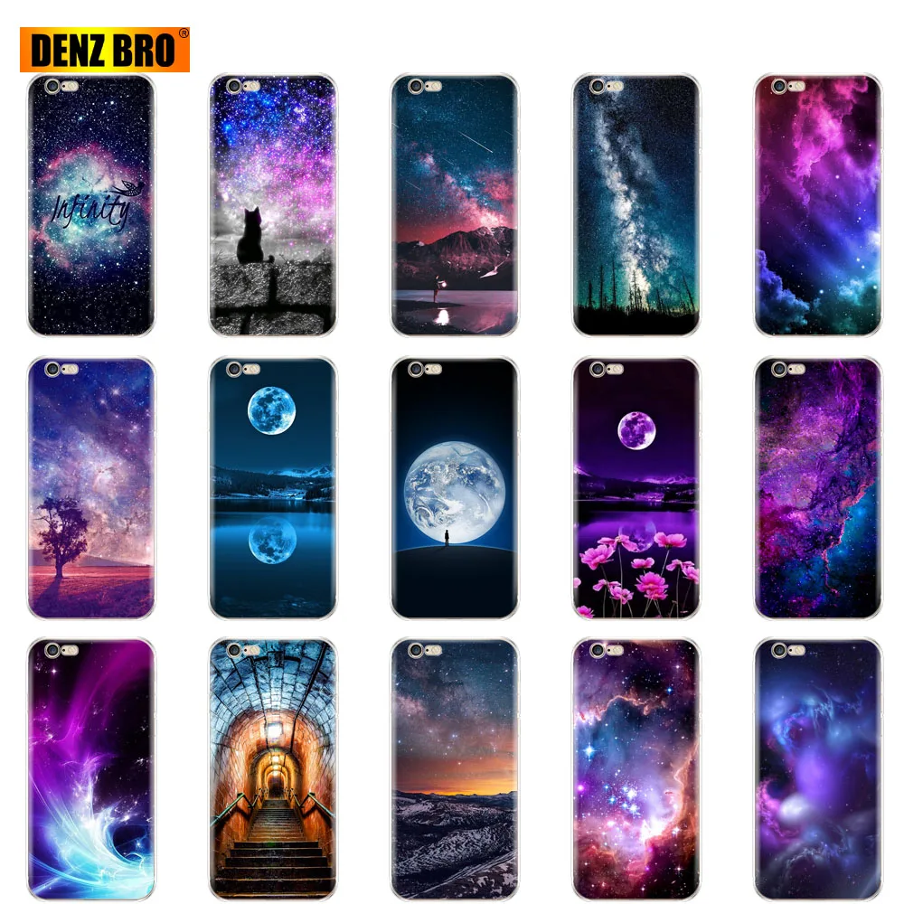 Для iPhone 5 5S SE 6 6 S 7 8 Plus X 10 чехол для Capa iPhone 6 iPhone 6 S iPhone 5 силиконовый для galaxy Вселенная Небо красочный