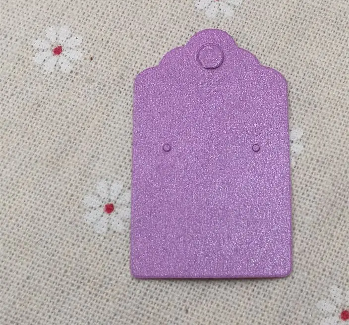 purple 200 шт в партии 5*3 см бумага белый/крафт/цвет серьги-гвоздики, упаковка карты пустая подвесная бирка ювелирные изделия серьги карты - Цвет: purple