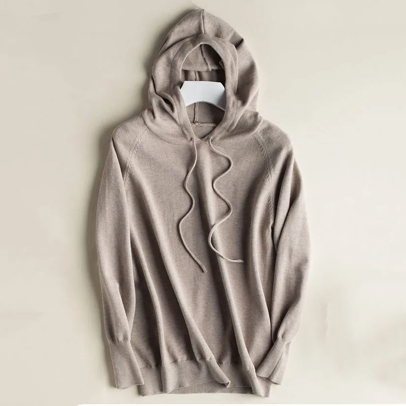 woman knitted hoody clothings casual full sleeve solid pullovers for women Hodded top Knitted | Женская одежда
