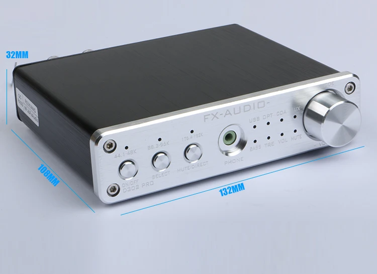 FX-Audio D302PRO STA369BW PCM1808 AK4113VF цифровой усилитель для наушников аудио вход USB/коаксиальный/оптический/AUX поддержка 24 бит/192 кГц