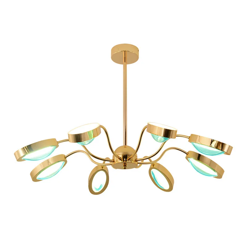 Post Modern originality Creative Chandeliers Bedroom Living room Light luxury Plated Gold Iron art 6/8 lamps LED Pendant | Лампы и