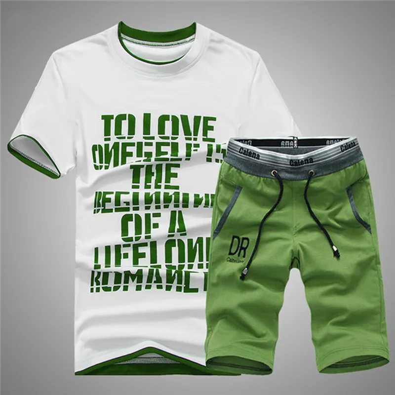Мужской спортивный костюм футболка с коротким рукавом + шорты повседневный