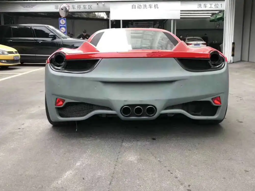 FRP материал PD Стиль Авто кузов Комплект кузова для Ferrari 458 передний бампер+ крышка капота+ задний бампер+ Диффузор+ Боковая юбка