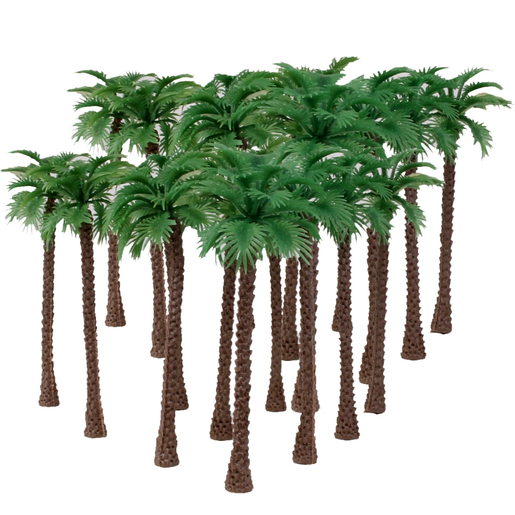 40 pcs Model Coconut Palm Tree Scenery for Train Railway Architecture Building Layout | Игрушки и хобби