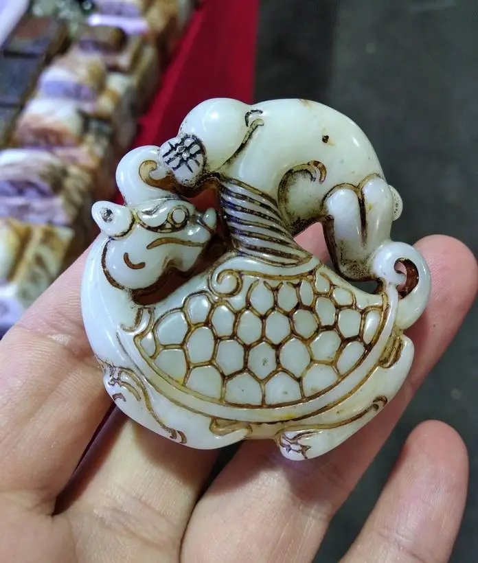Винтажный кулон с нефритовым Foo Dog jadeite Carven Amulet Lucky ожерельем из бисера|bread gift bags|bag