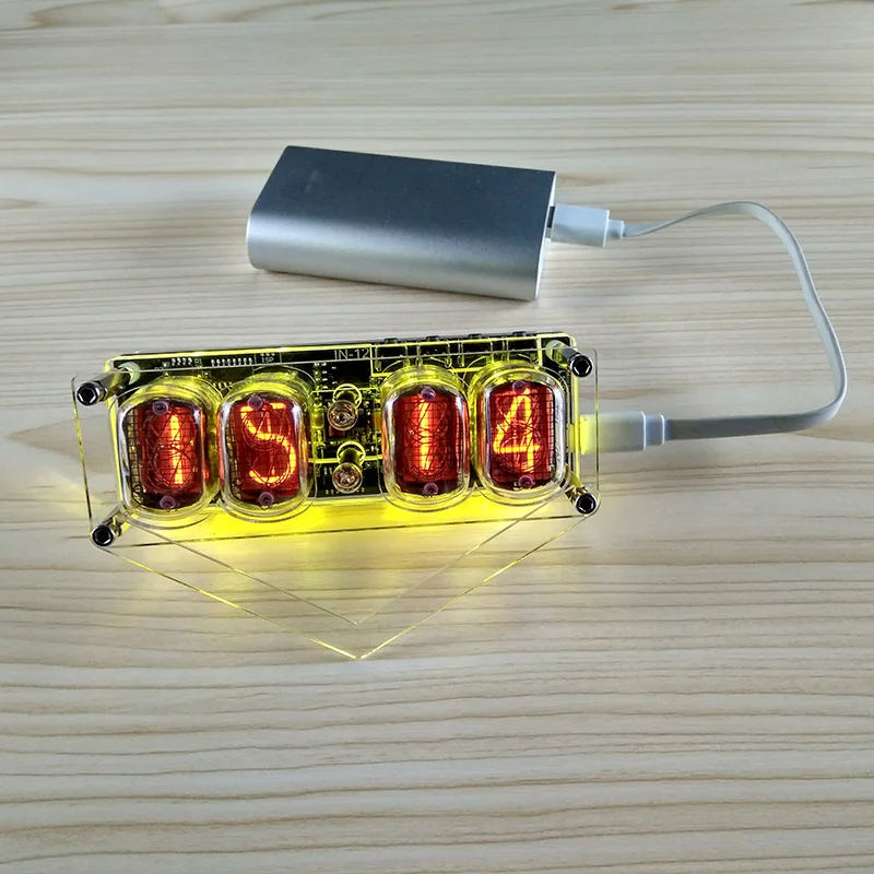 В-12 светящиеся часы 4-разрядный часы семь цветов светодиодный DS3231 Nixie часы