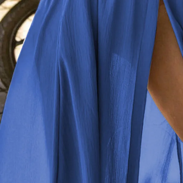 Длинное платье туника большого размера 3XL с глубоким треугольным вырезом рукавом