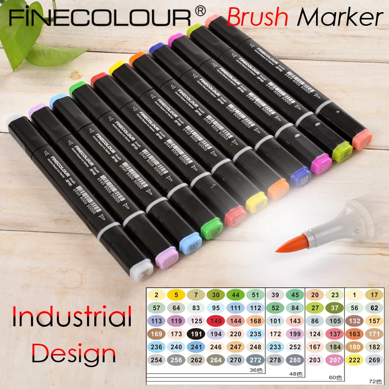 Finecolour три ef102 промышленных Дизайн кисть чайник двойной советы мягкий наконечник