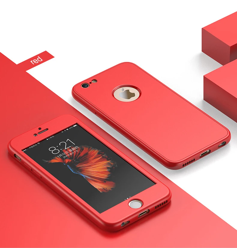 360 градусов Полная защита чехол для телефона для iPhone 6 S 6s 7 8 Plus 5 5S SE X XS Max XR 6Plus 7Plus 8 Plus Coque Мягкий силиконовый чехол