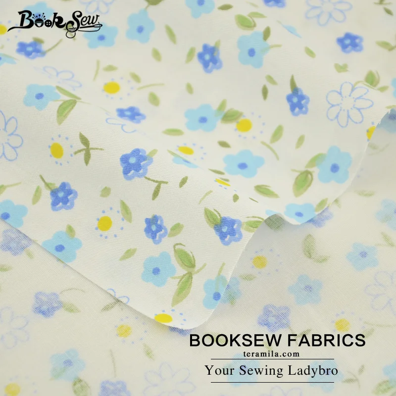 Booksew Freshness Floral Pattern100% Cotton Twill Fabric Home Textile Sewing Cloth For Bedding Baby Craft Patchwork Scrapbooking| |