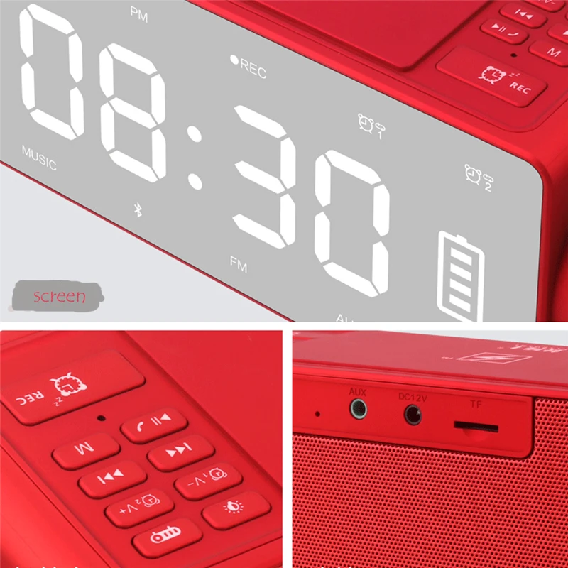 Новый беспроводной Bluetooth Настольный Будильник умный динамик TF карта аудио с