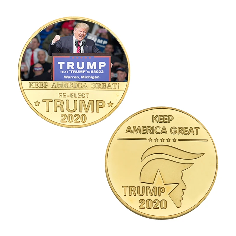 WR позолоченная монета Подарочная коробка президент США Трамп 2020 памятная