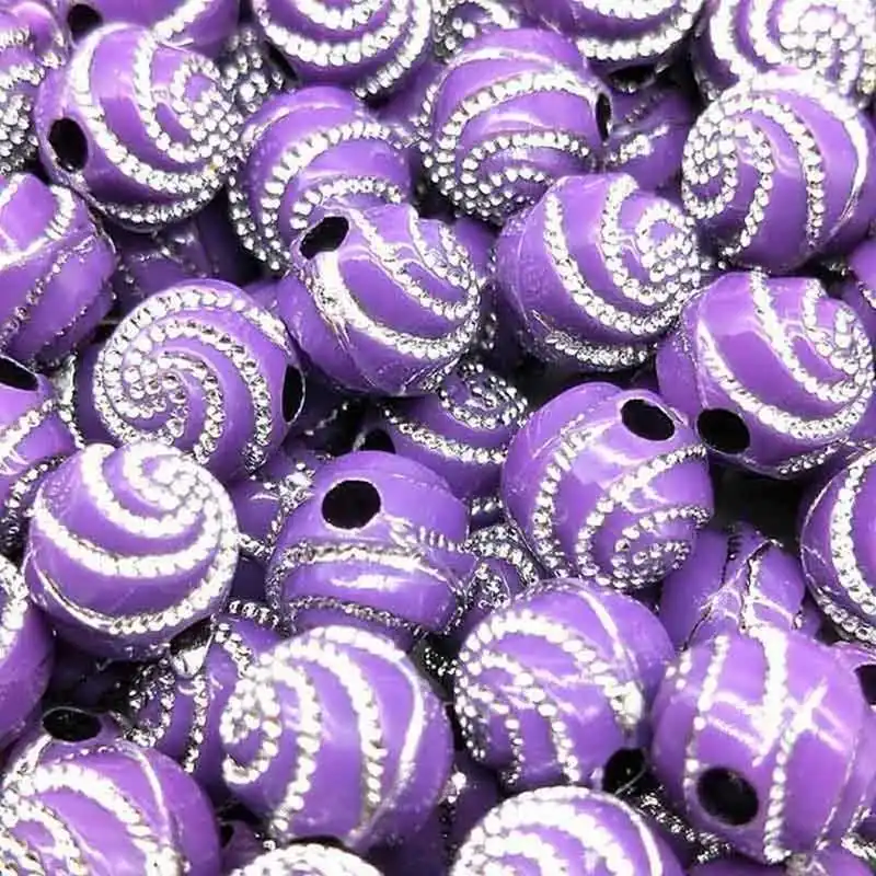 8mm 100pcs DIY 100 шт 8 мм дешевые горячие модные бусины 11 цветов акриловые бусины для браслета ожерелье аксессуары круглая спираль узор подарок - Цвет: 8mm 100pcs