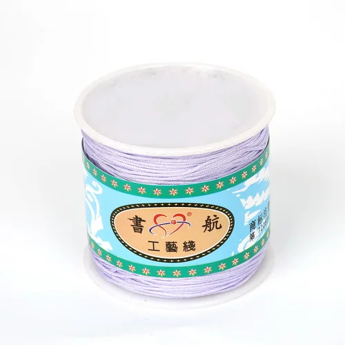 Light Purple Смешанный из нейлона атласа китайский узловой шнур шелковистый шнур макраме для DIY инструмент для рукоделия ручной прошивки резьбы 0,8 мм 100 ярдов/рулон - Цвет: Light Purple