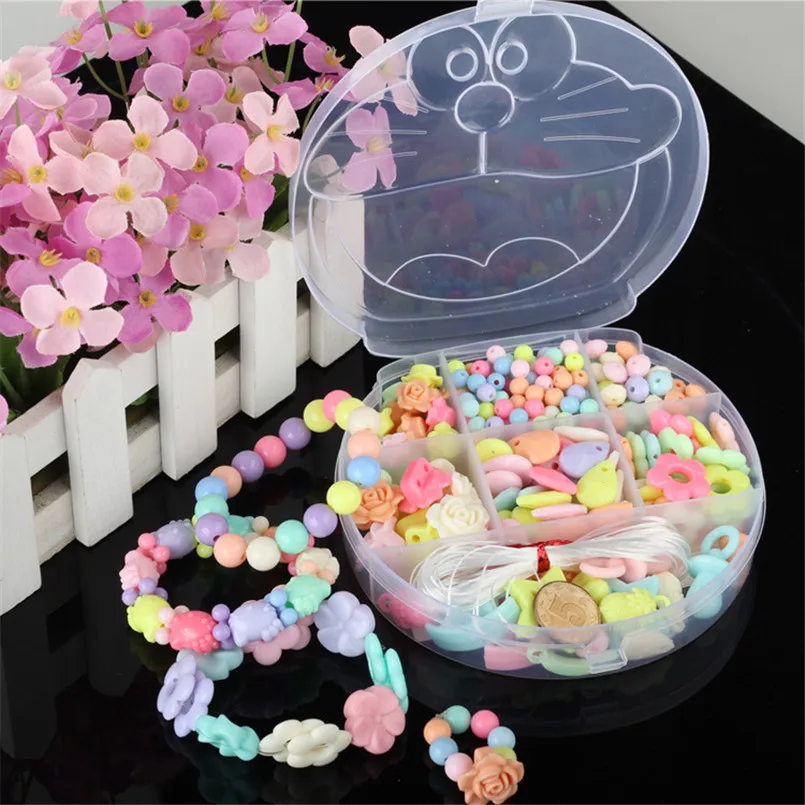 300 шт Красочные акриловые бусины DIY игрушки для девочек головоломки набор ювелирные ожерелья ручной работы браслет из бисера Amblyopia обучение детей
