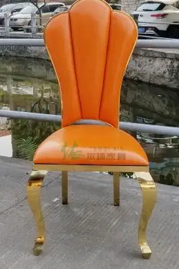 Стул из нержавеющей стали для отелей, Простой Современный Высококачественный фланелет, европейский тип, высокий заднее сиденье, замена для переговоров - Цвет: 16