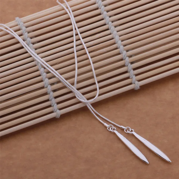 Ожерелье серебряного цвета AN557 модные ювелирные изделия кулон сосновые иглы