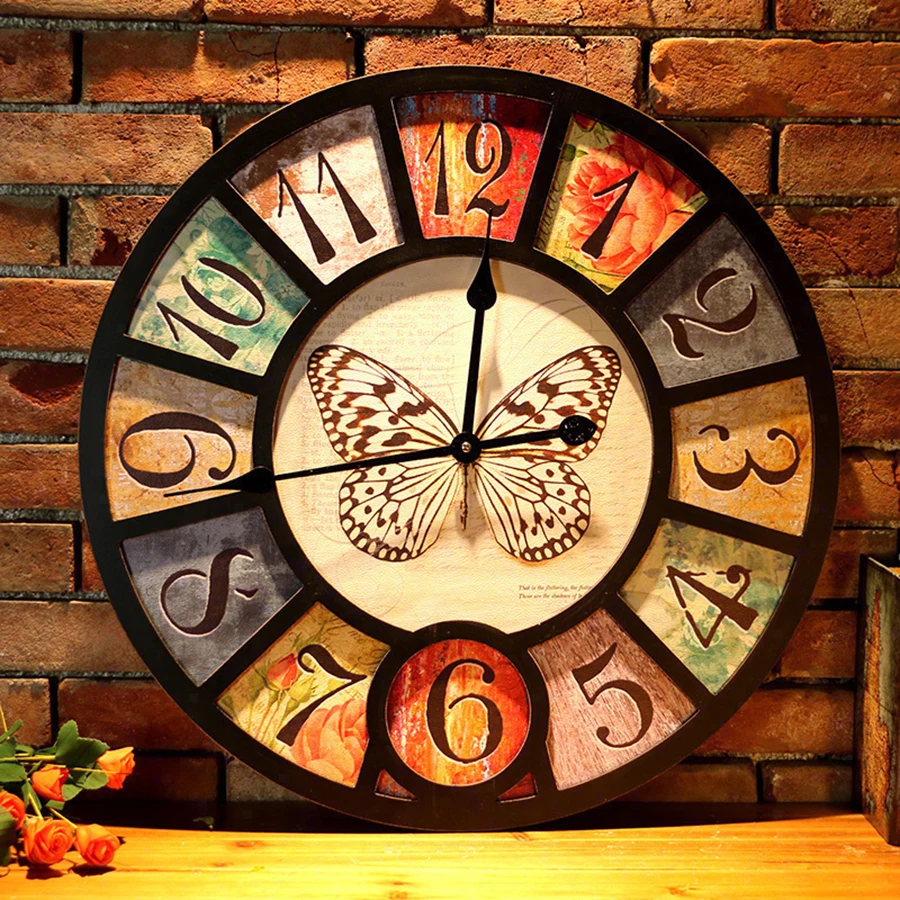

Creative Vintage Industrial Wall Clock Bar Living Room Decoration Cafe Wandklok Clock Mechanism Wall Watch Home Decor WZH136