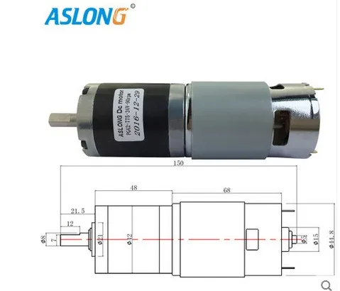 ASLONG PG42-775 прецизионный планетарный редуктор Мотор 42 коробка передач большой крутящий момент редуктор мотор