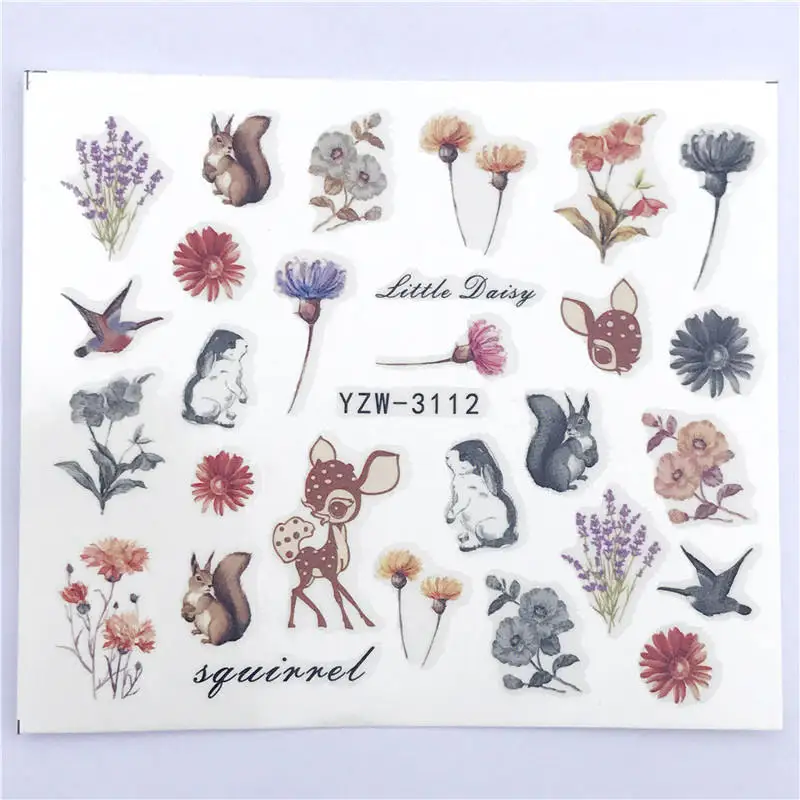 

1 PC Pink Petals / Flowers / Green Leaves Water Transfer Sticker Nail Art Decals DIY Fashion Wraps Tips Manicure Tools