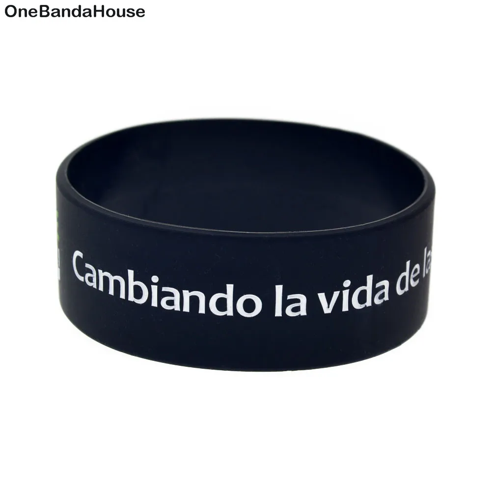 OBH 25 шт. Cambiando la vida de las людей 1 дюйм широкий силиконовый браслет зеленый и