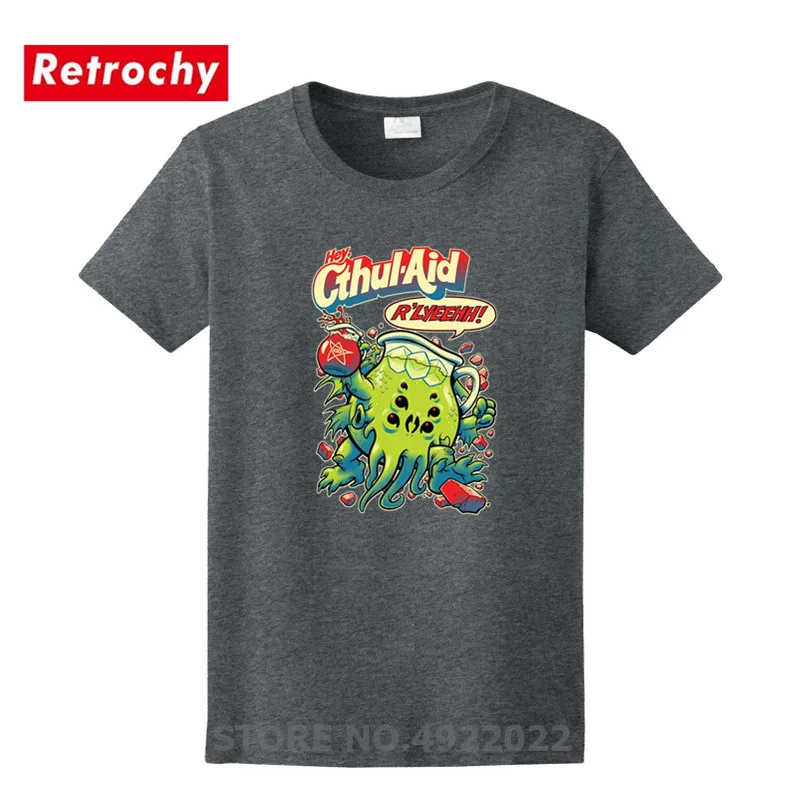 Потрясающая дизайнерская короткая футболка Cthulhu Aid Мужская из чистого хлопка с