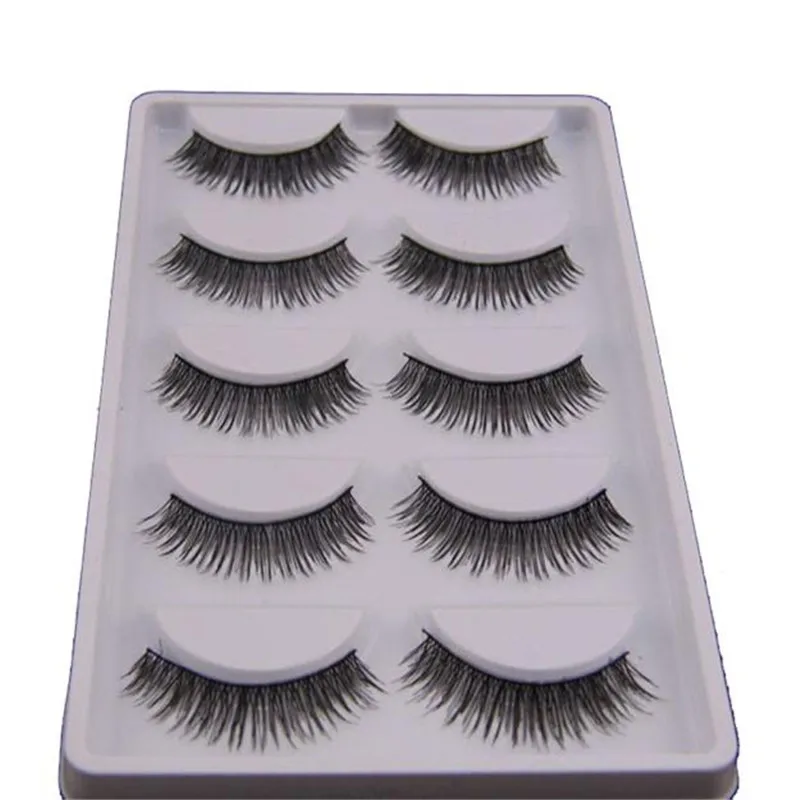 OutTop 5 Pair Natural Look False Eyelashes Beauty Maquiagem Synthetic Fiber Full Strip Lashes Voluminous P# | Красота и здоровье