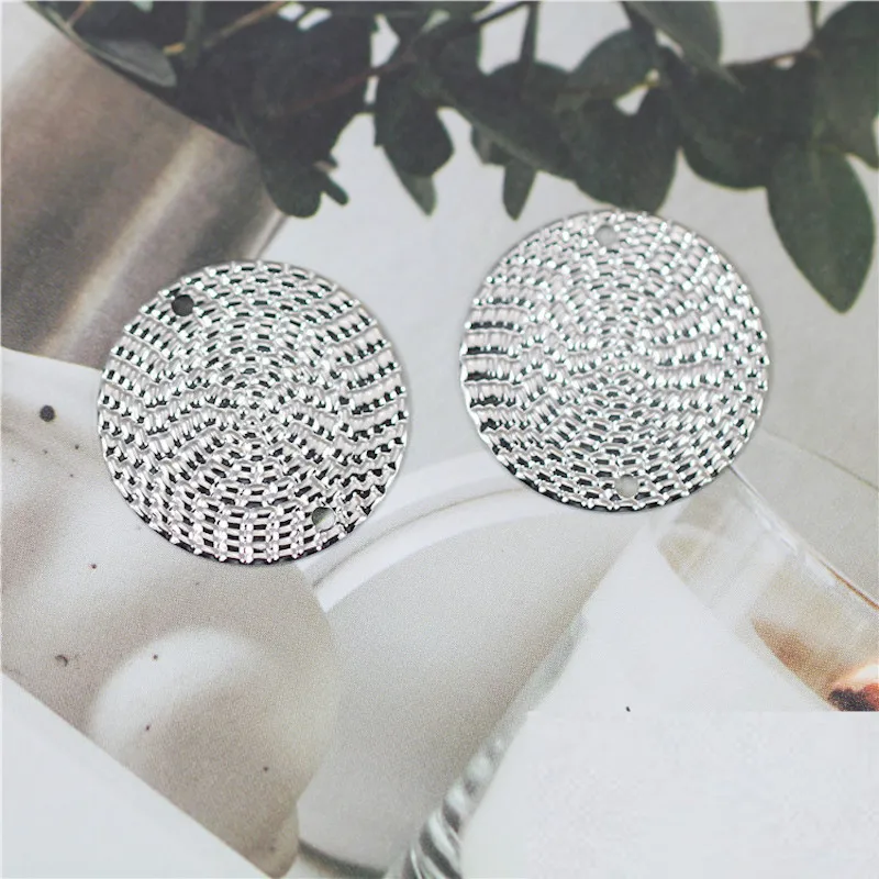 50 шт./лот 20 мм медный материал золото пустая матовая круглая подвеска с двумя