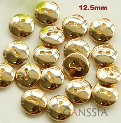 30pcs/lot High Quality Plastic Resin Shirt Buttons Gold Color Button 12.5mm Sewing Accessories DIY (SS-111)