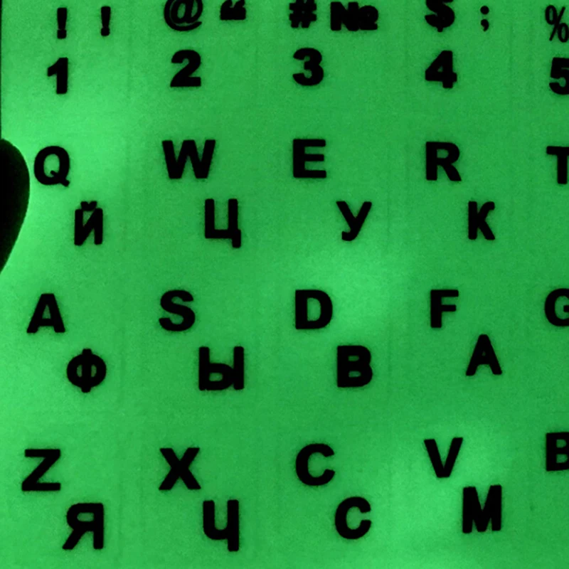 

1PC Fluorescent Keyboard Stickers Optional Language Luminous Waterproof Keyboard Protective Film Desktops Keyboard