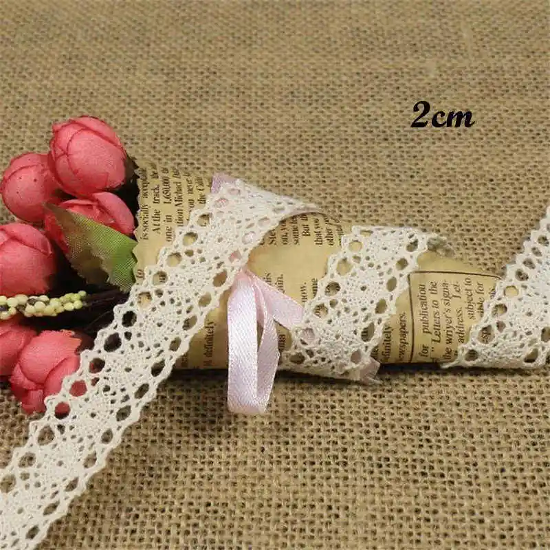 DoreenBeads 5 ярдов швейная ткань DIY отделка хлопок крючком кружево цвета слоновой кости белый черный ткань лента ручной работы аксессуары ремесло - Цвет: 13