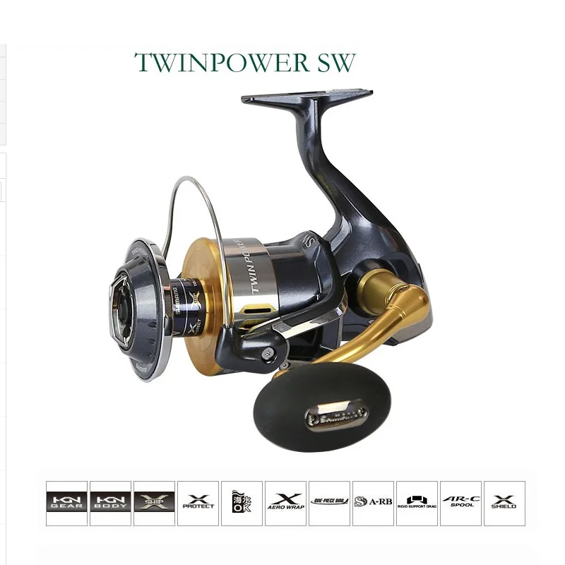 SHIMANO катушка для спиннинга twin SW лески колеса Шестерни ratio6.2: 1 Bearing10 + 1BB мажоров