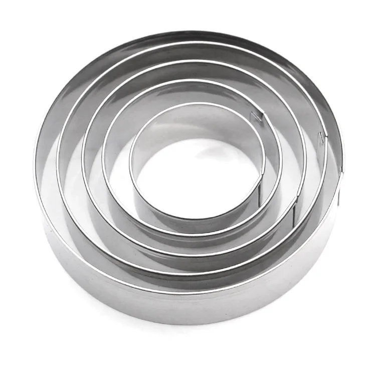 5 шт./компл. круглая форма из нержавеющей стали для печенья и мусса кольцо торта