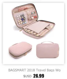 BAGSMART дорожные сумки женская косметичка держатель ювелирных изделий ожерелье браслет ухо чехол для колец сумка ювелирные изделия Упаковка Сумки