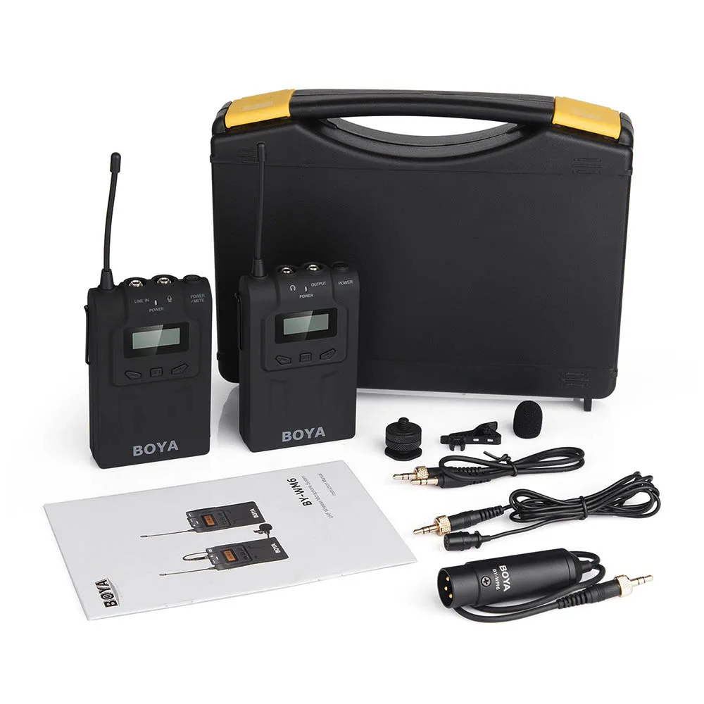 BOYA BY WM6 UHF профессиональная беспроводная система микрофона Lavalier для DSLR камеры