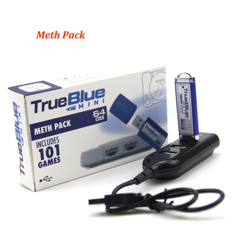 2-players True Blue Mini Meth/Fight/Crackhead пакет для playstation классические игры и аксессуары Новое поступление(101 игр) V2 - Цвет: Meth pack 64gb