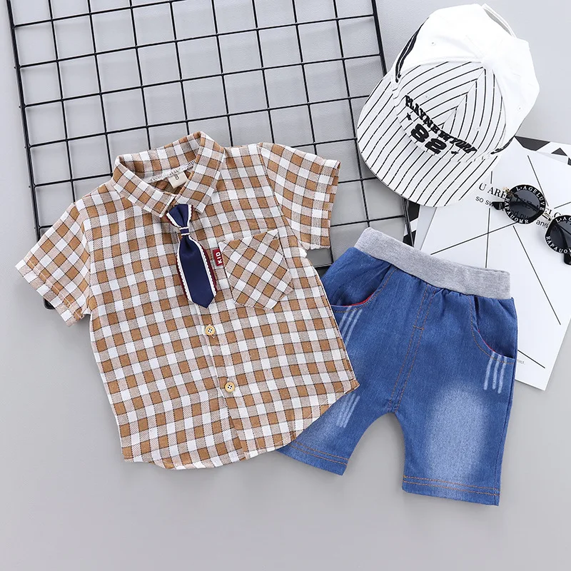 Летний спортивный костюм для мальчиков и девочек BibiCola футболка штаны