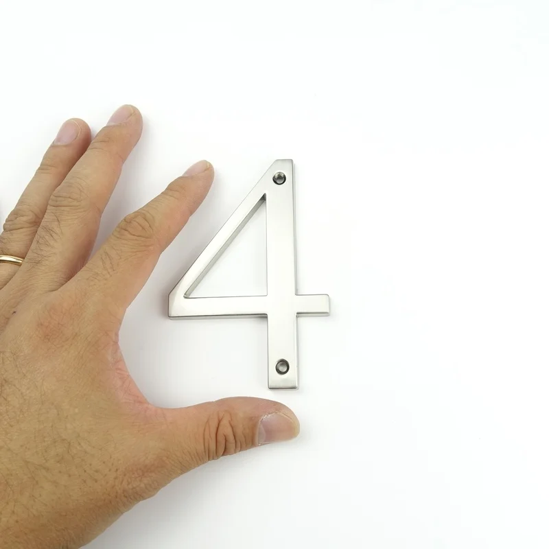 Сатин никель 101 мм высота номер дома адрес двери цифры цинковый сплав винт