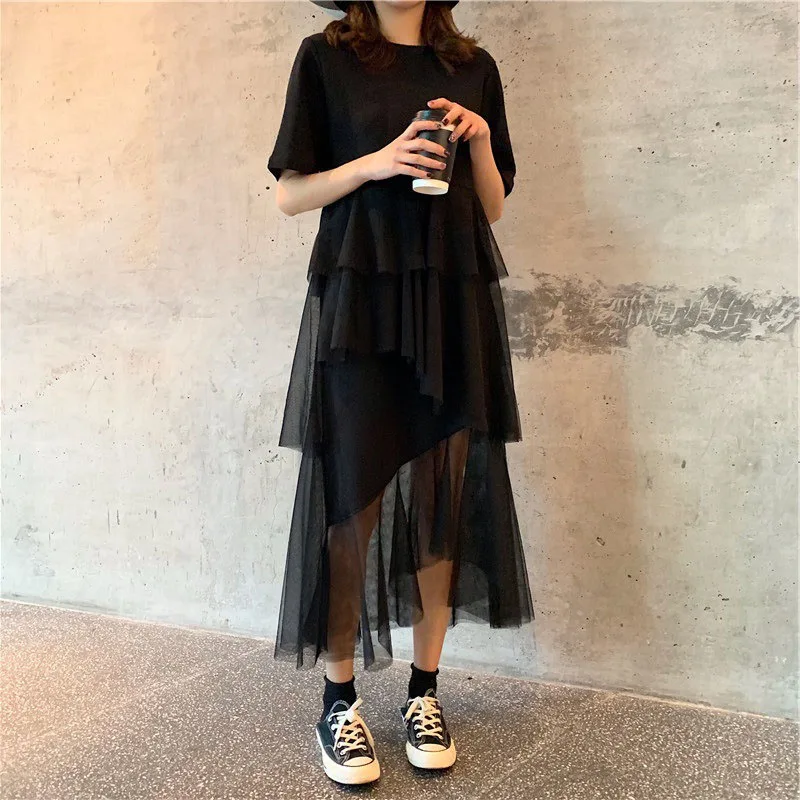 Женское длинное платье Desigual серое свободное макси в стиле колледжа с коротким