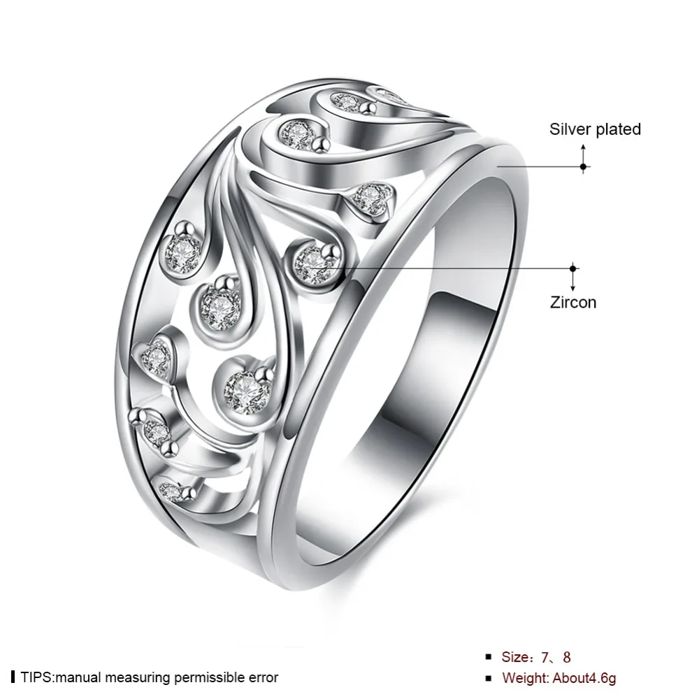 Princess Cute Fashion Crystal stone Silver Ring Women lady gift Jewelry Engagement Wedding Party Austrian cute R882 | Украшения и
