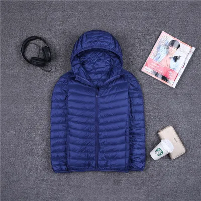 hooded royal blue Осень Зима размера плюс 90% белый утиный пух пальто для мужчин с капюшоном ультра светильник пуховик Мужская ветрозащитная теплая парка S-6XL Мужская s ткань - Цвет: hooded royal blue