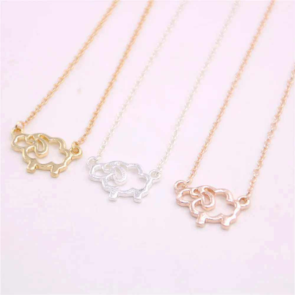 Fun animal shapes pendant necklace Hollow out sheep pendant necklace designed for women  and